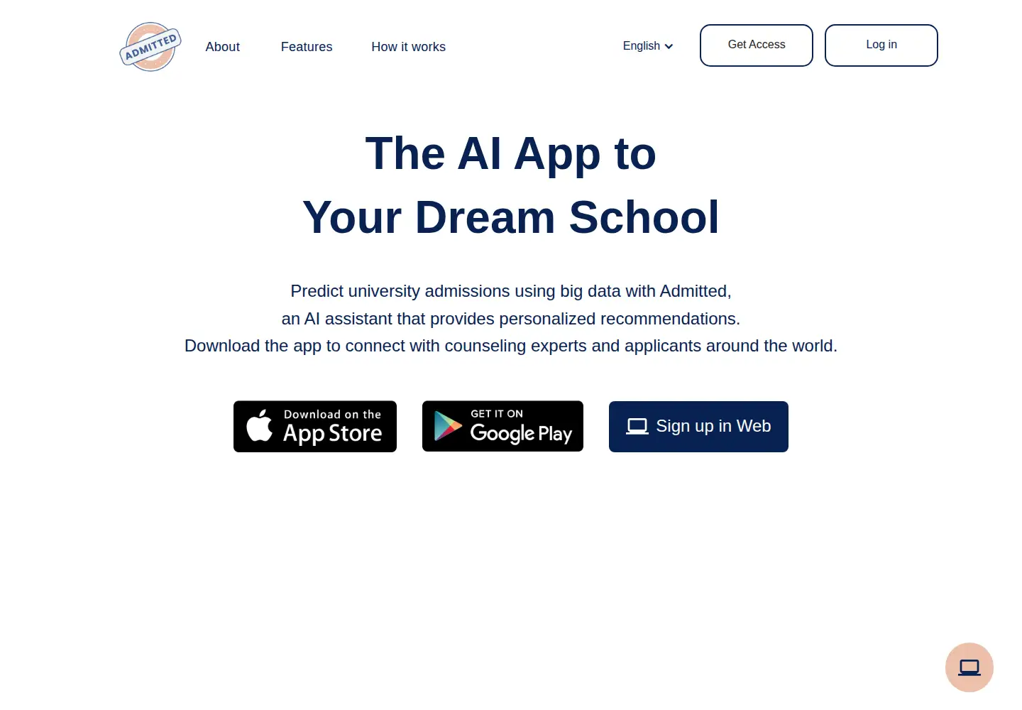 Screenshot of admitted.tech
