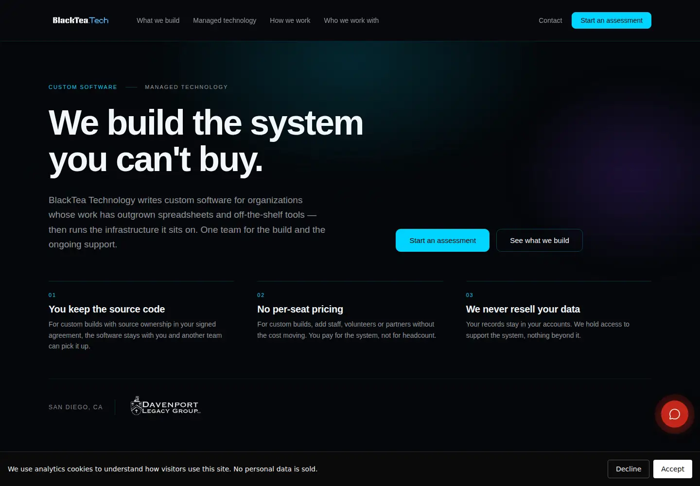 Screenshot of blacktea.tech