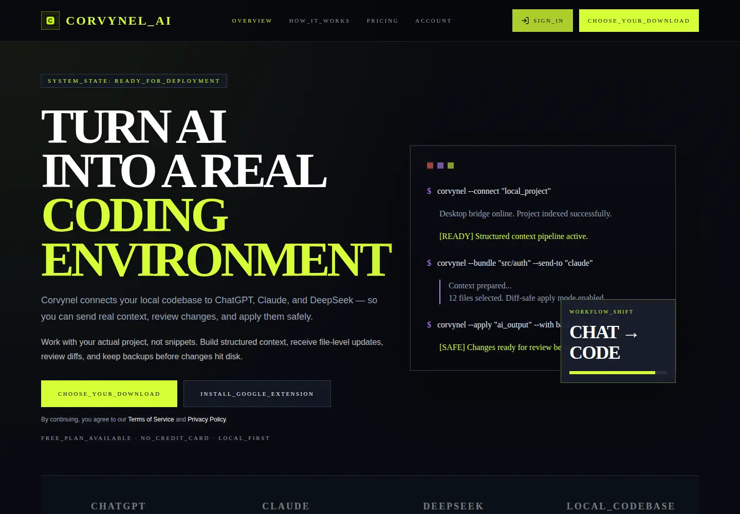 Screenshot of corvynel.tech