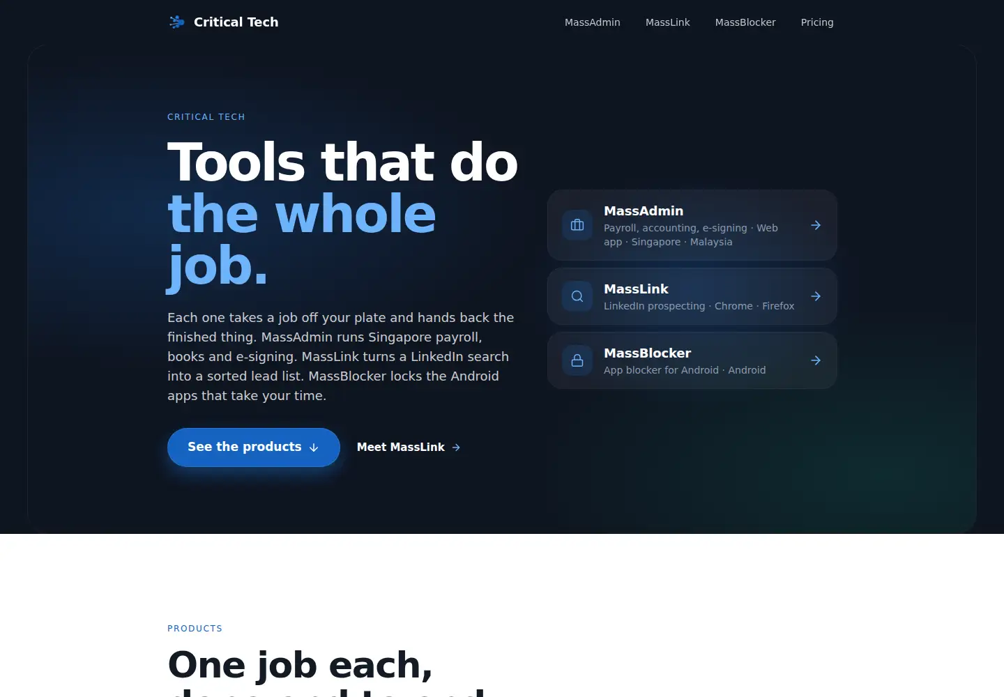 Screenshot of criticalmass.tech