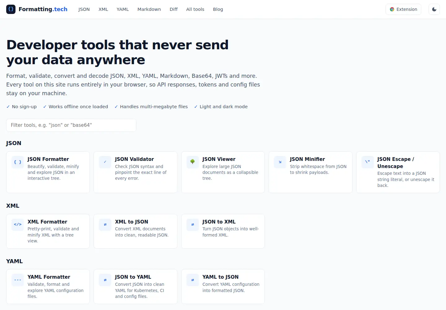 Captured homepage of formatting.tech in the current scan