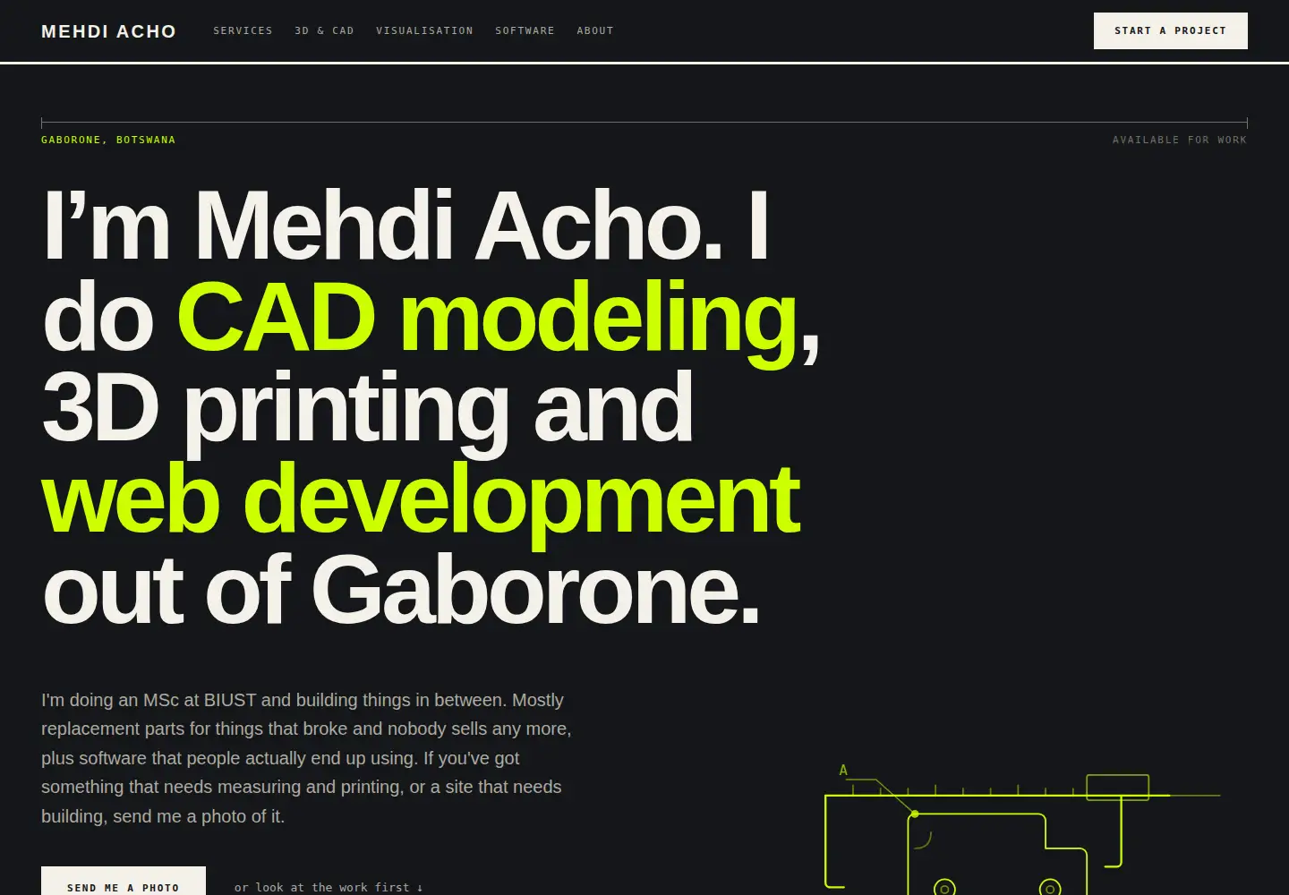 Captured homepage of mehdiacho.tech in the current scan