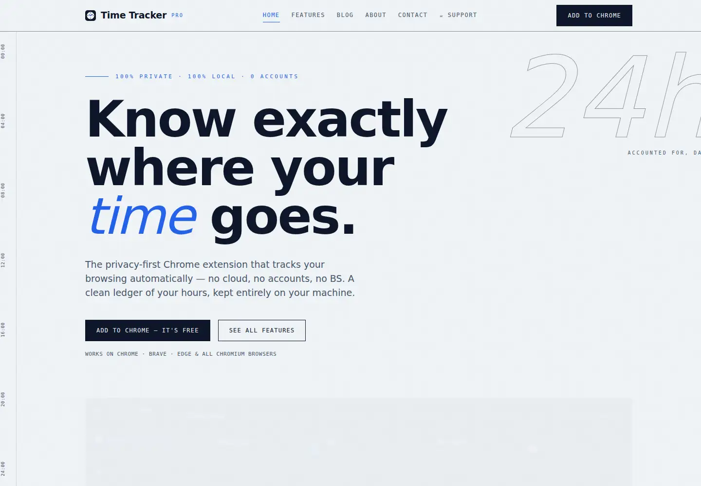Captured homepage of timetrackerpro.tech in the current scan