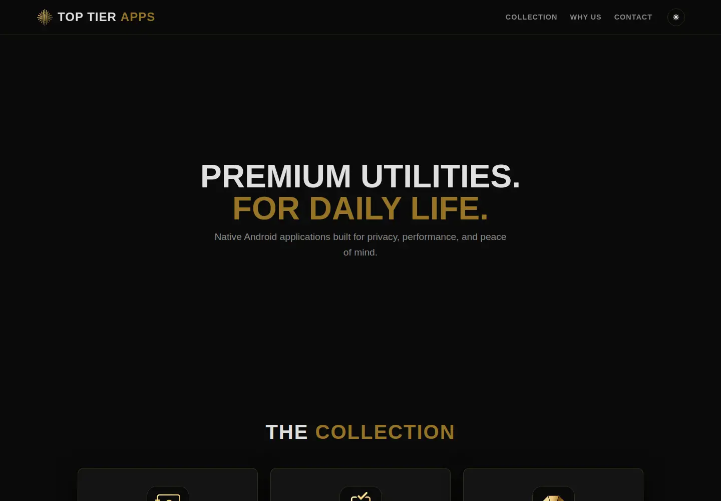 Captured homepage of toptierapps.tech in the current scan