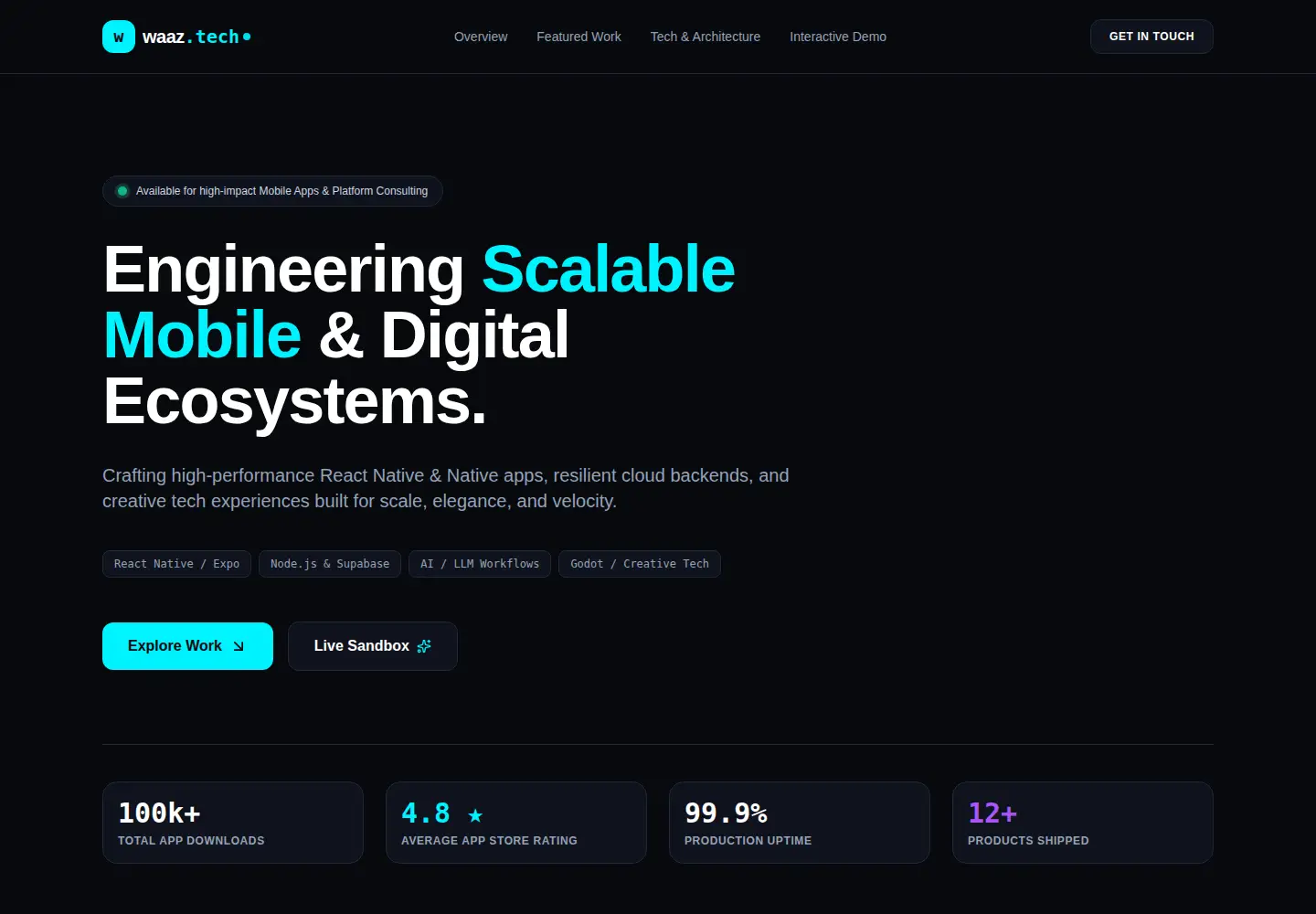 Screenshot of waaz.tech