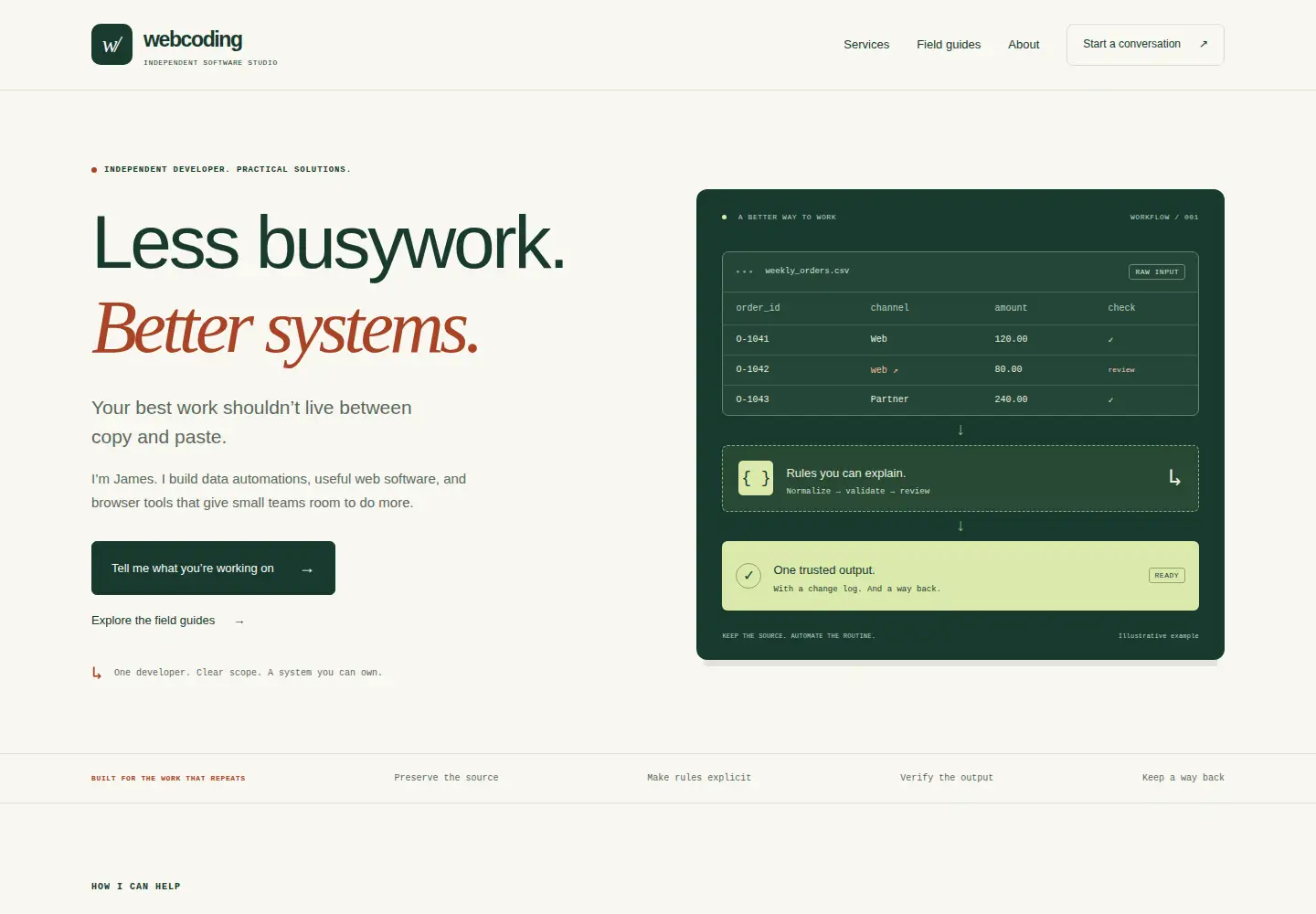 Captured homepage of web-coding.tech in the current scan