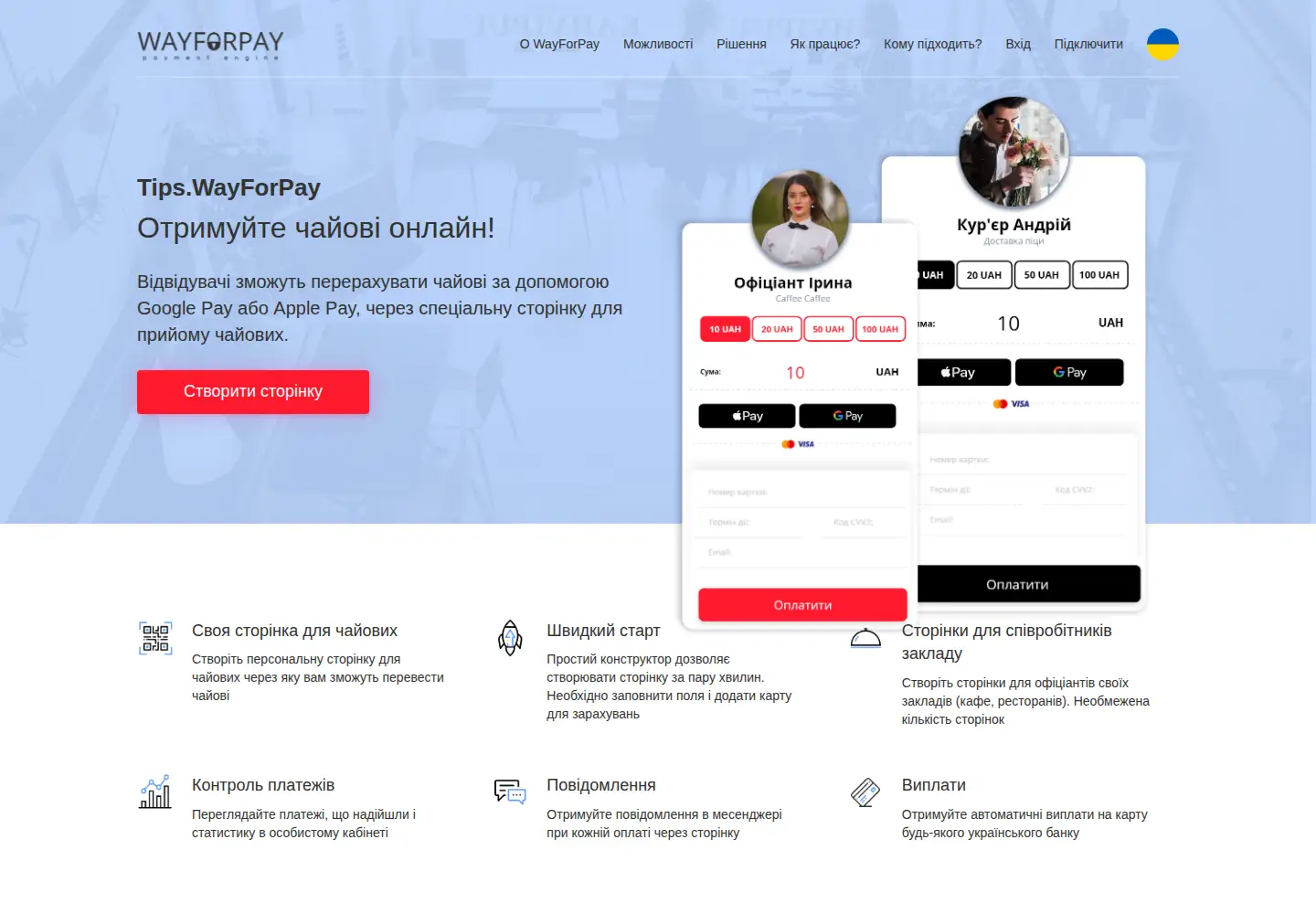 Captured homepage of wayforpay.tips in the current scan