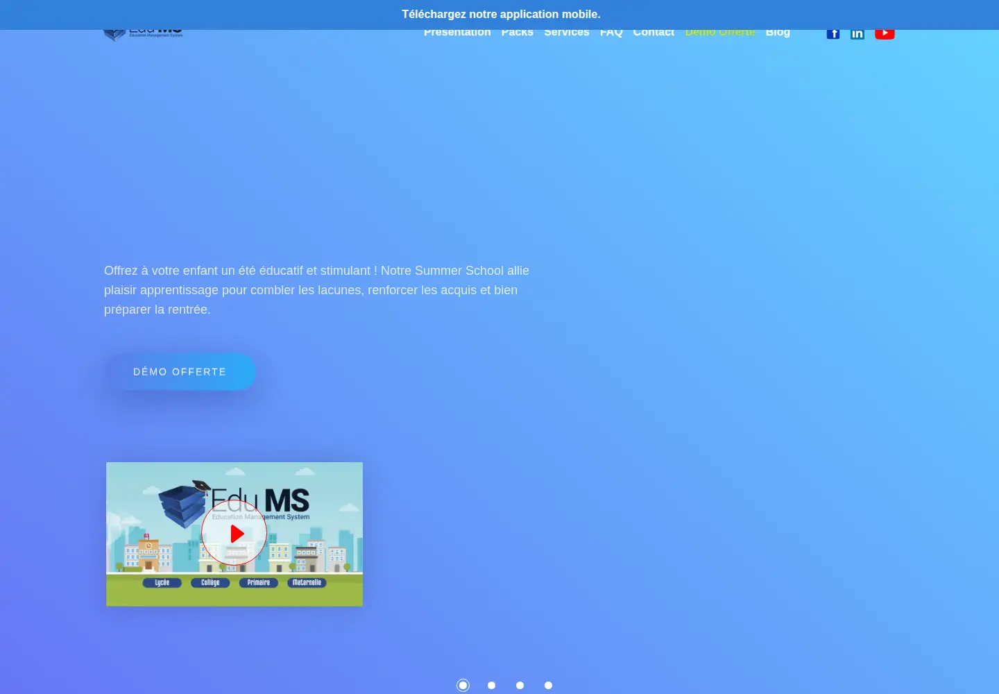 Captured homepage of edums.tn in the current scan