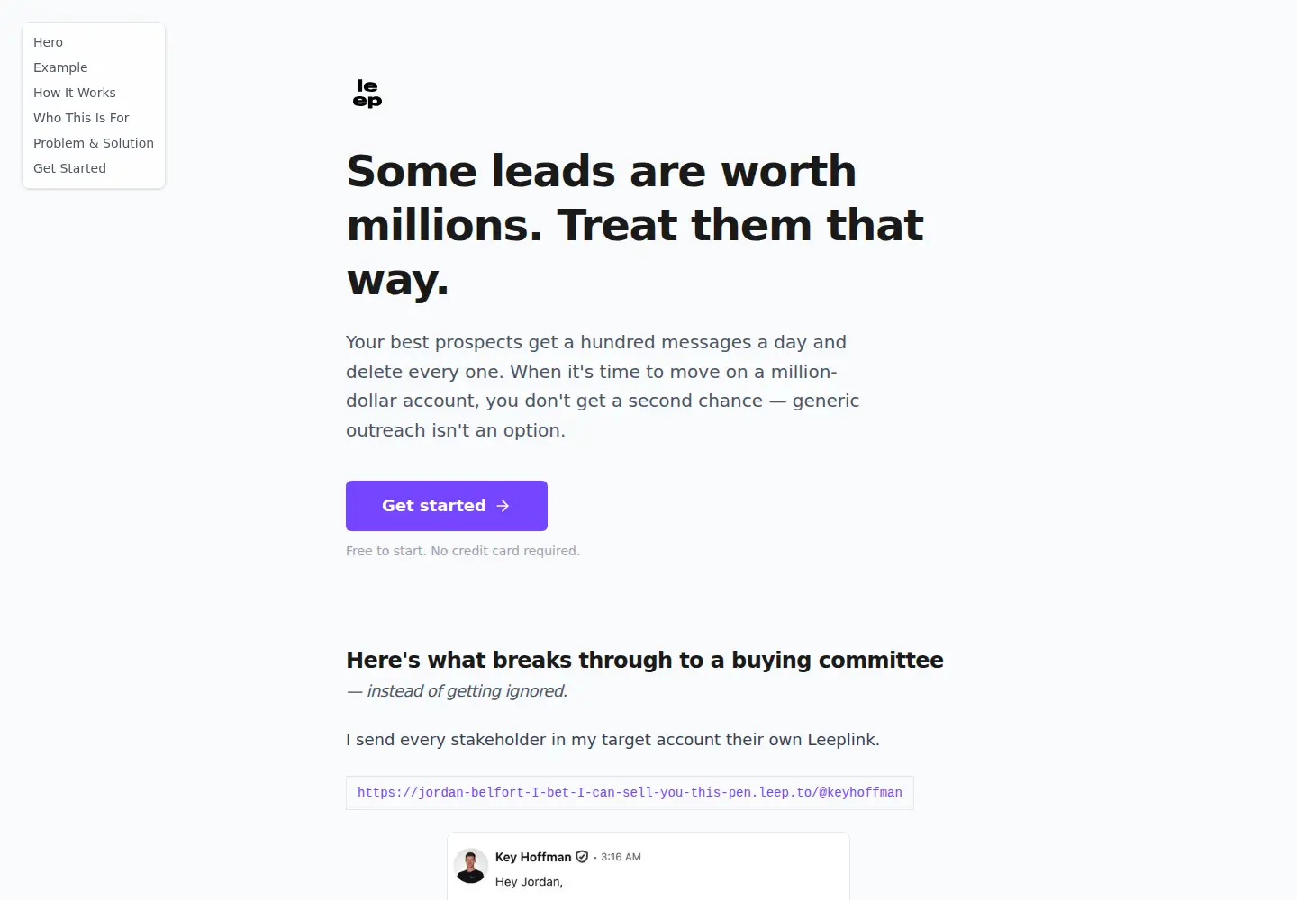 Screenshot of leep.to