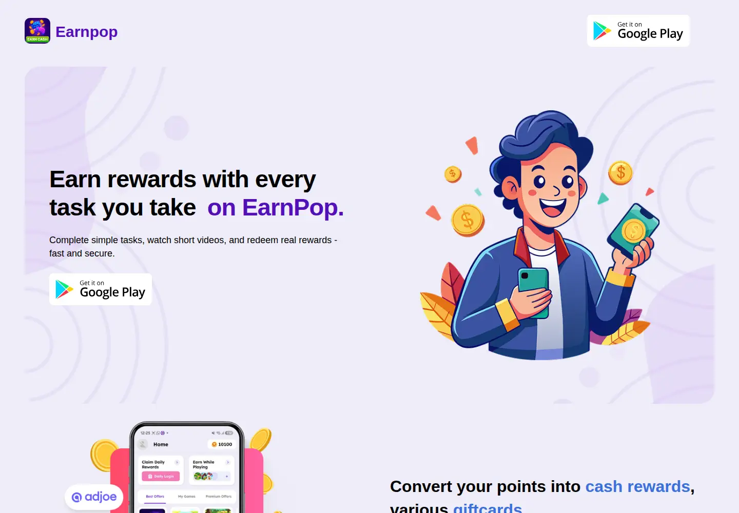 Screenshot of earnpop.today