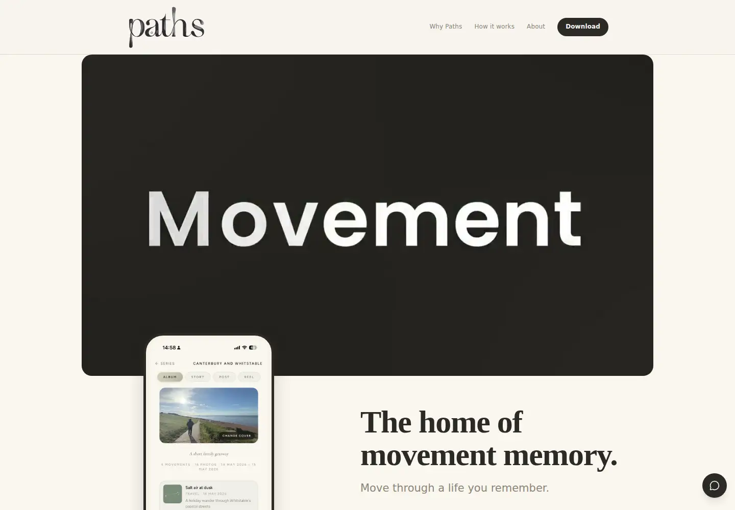 Captured homepage of paths.today in the current scan
