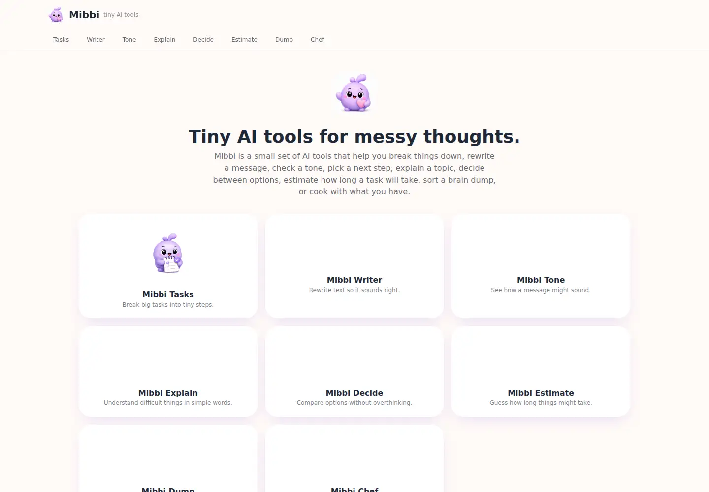 Screenshot of mibbi.tools