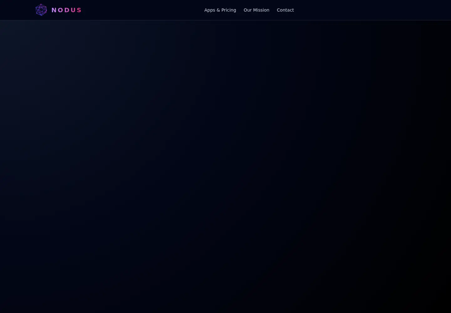 Captured homepage of nodus.tools in the current scan