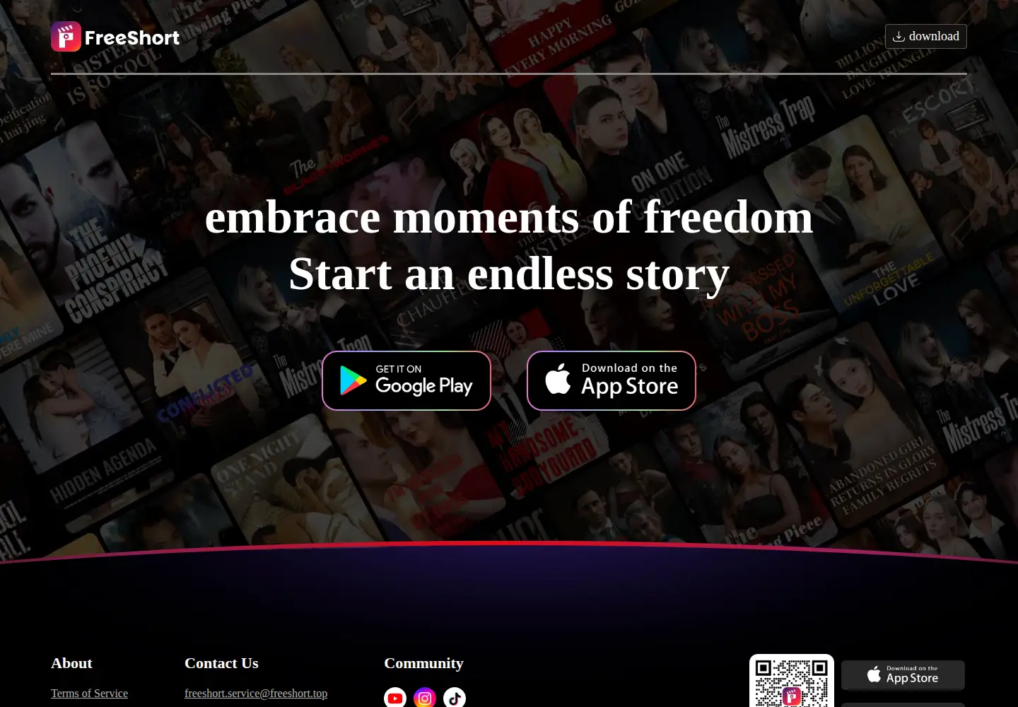 Captured homepage of freeshort.top in the current scan