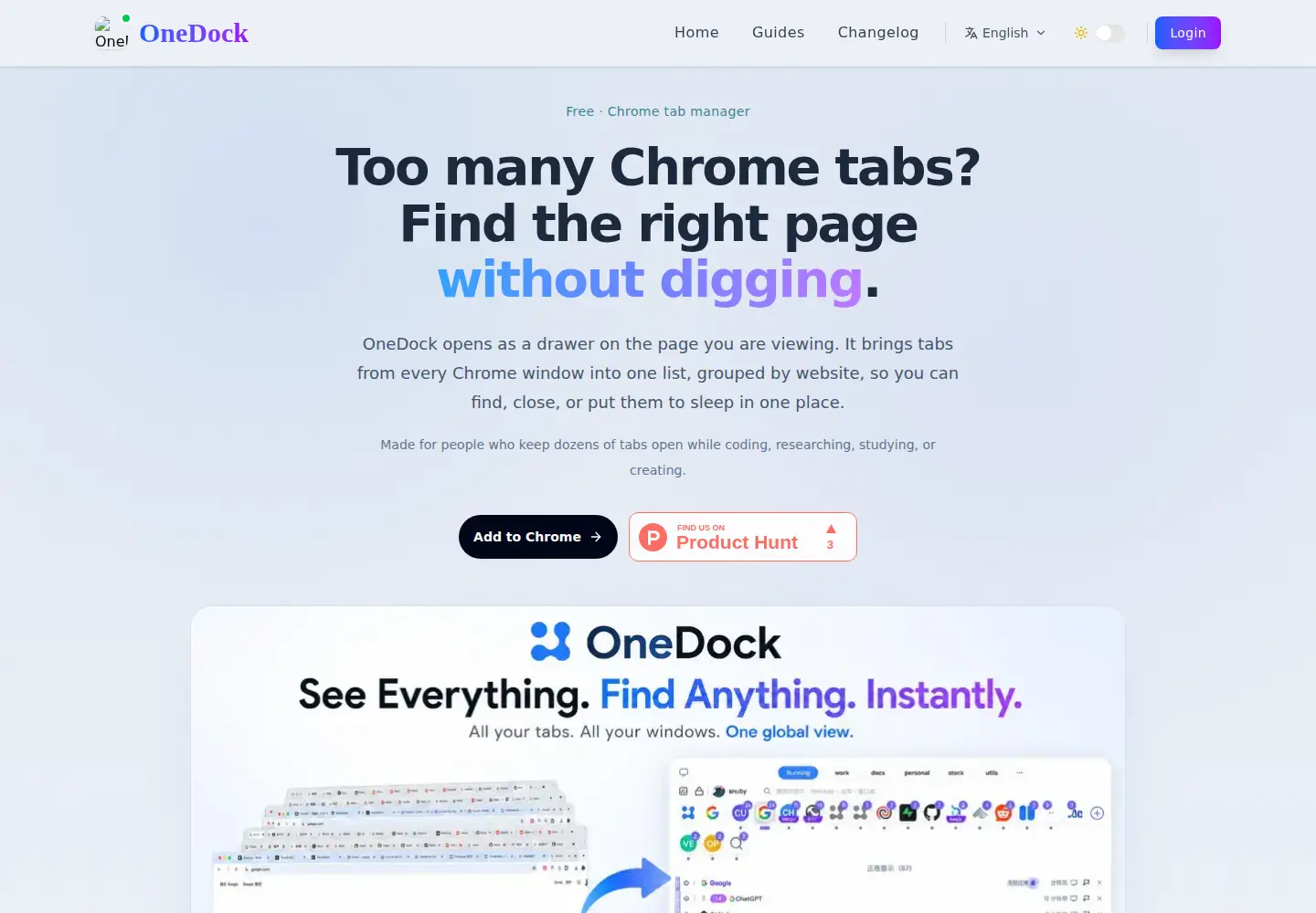 Captured homepage of onedock.top in the current scan