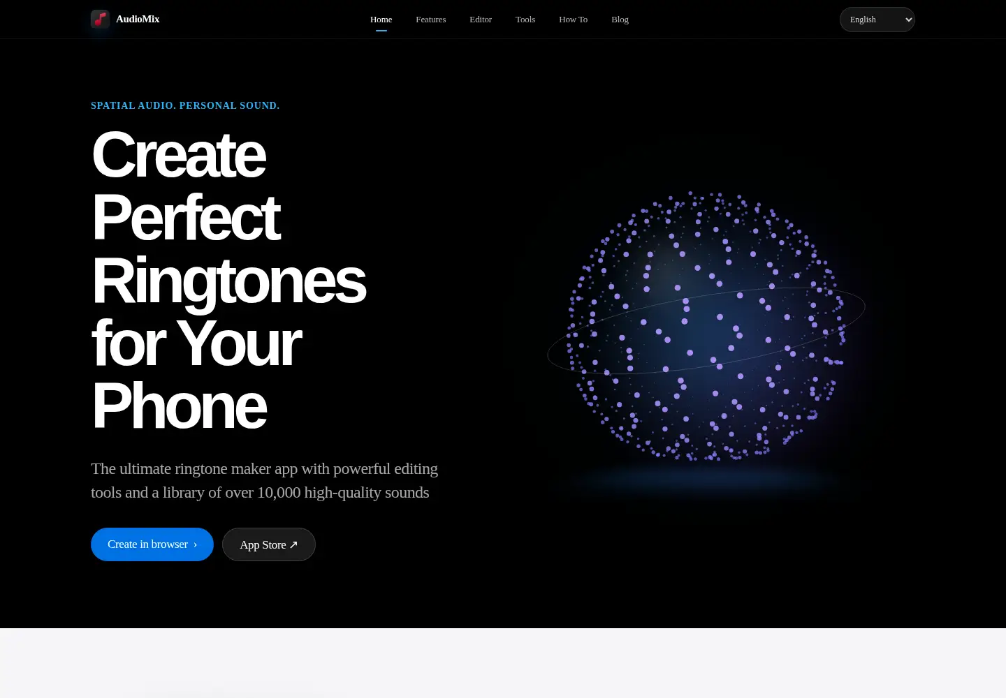 Captured homepage of ringtones.top in the current scan