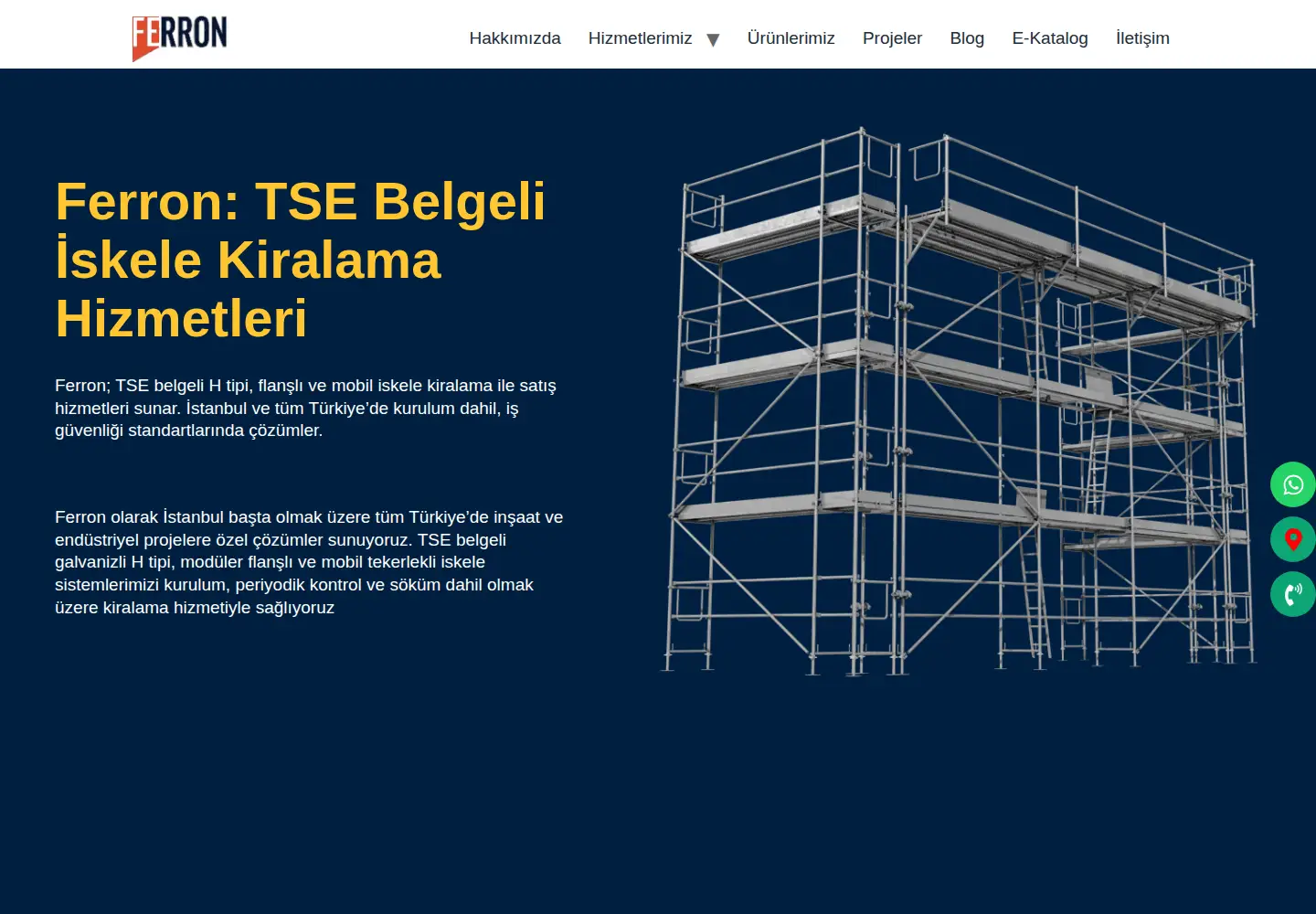 Captured homepage of ferron.com.tr in the current scan