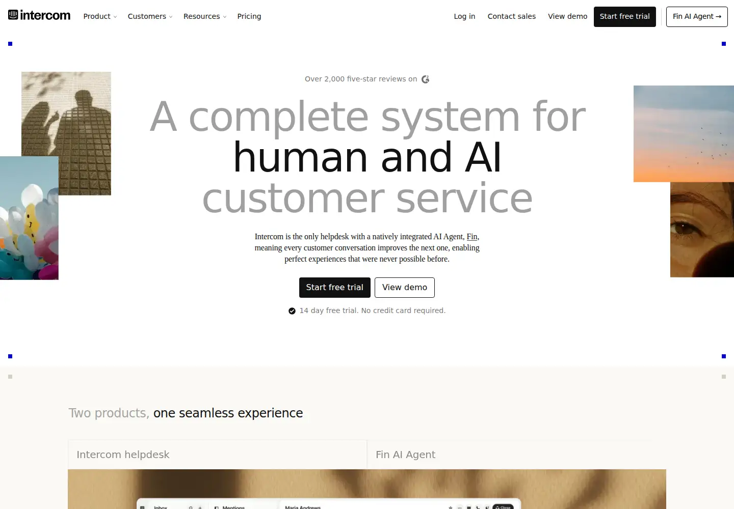 Screenshot of intercom.com