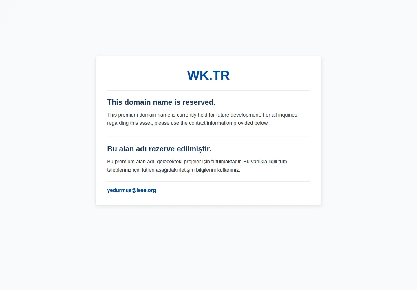 Captured homepage of wk.tr in the current scan