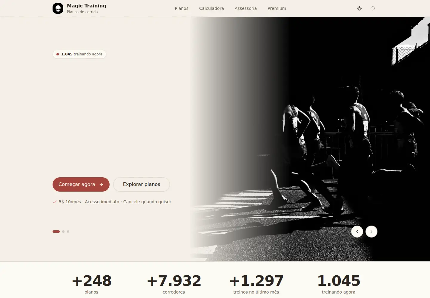 Captured homepage of magic.training in the current scan