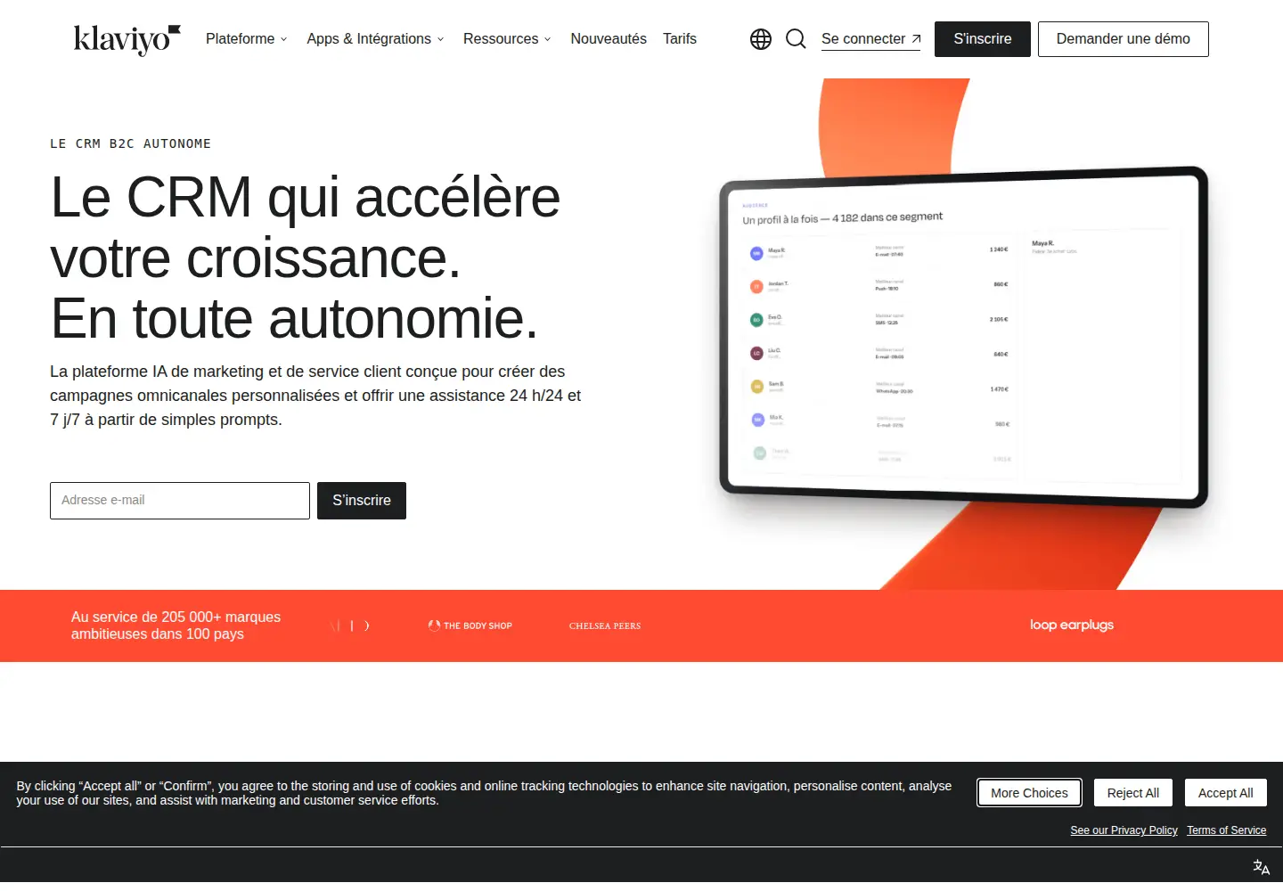 Screenshot of klaviyo.com