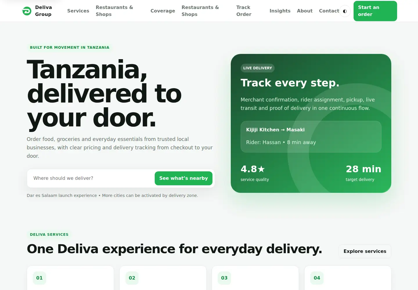 Screenshot of delivagroup.co.tz