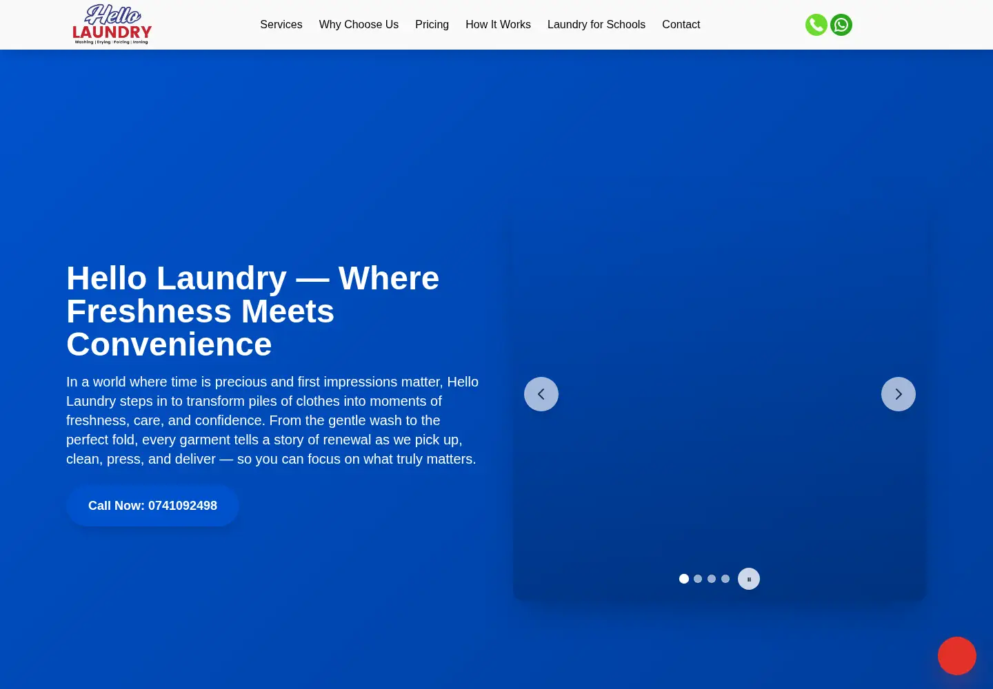Screenshot of hellolaundry.ug