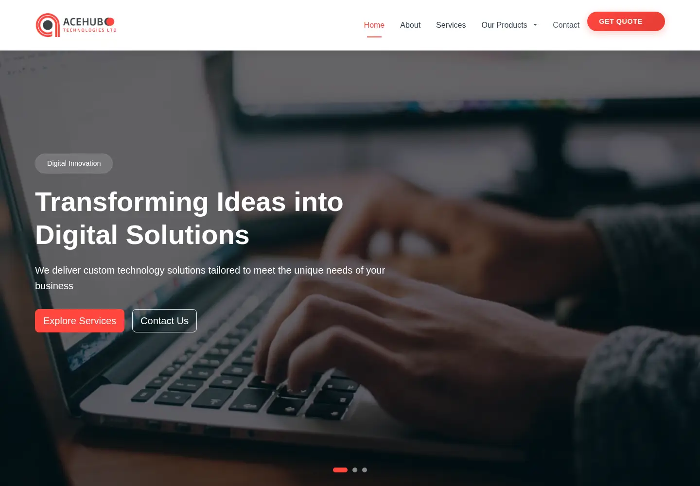 Screenshot of acehubtechnologiesltd.co.uk