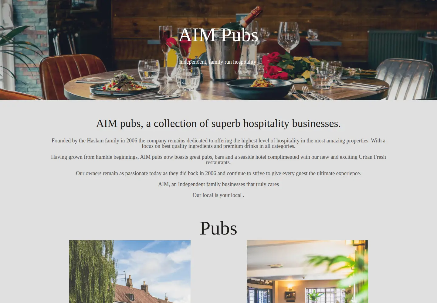 Screenshot of aimpubs.co.uk