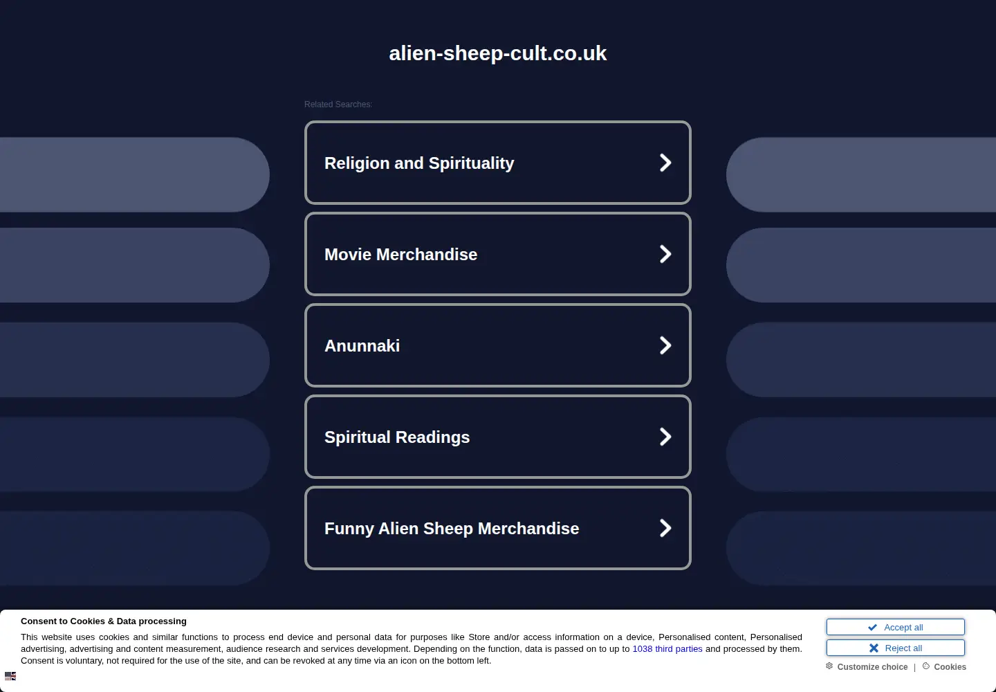 Screenshot of alien-sheep-cult.co.uk