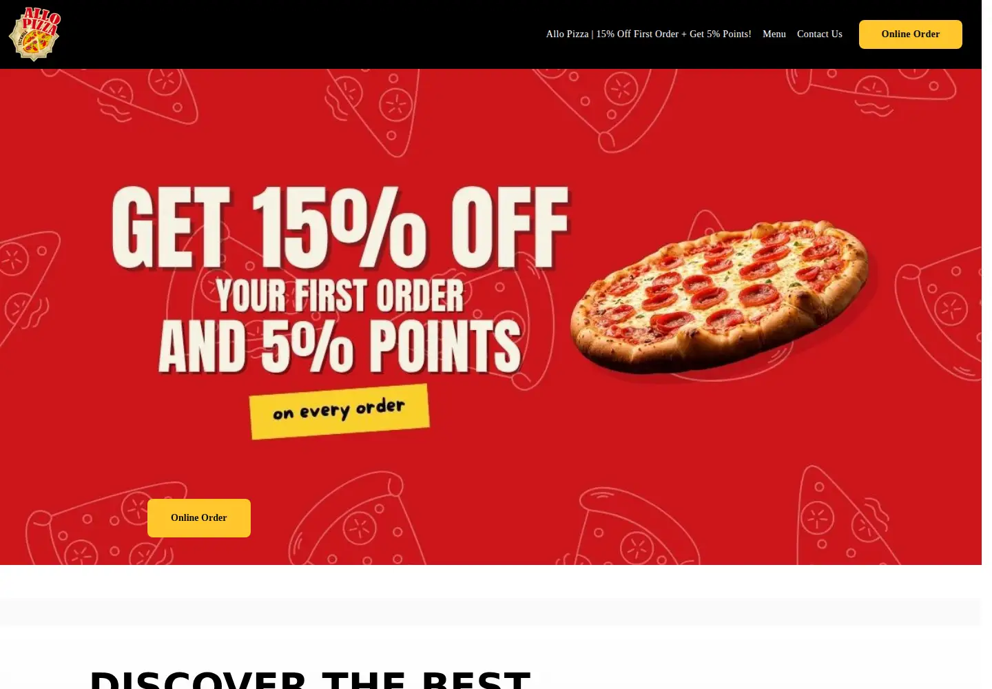 Screenshot of allopizzatickhill.co.uk