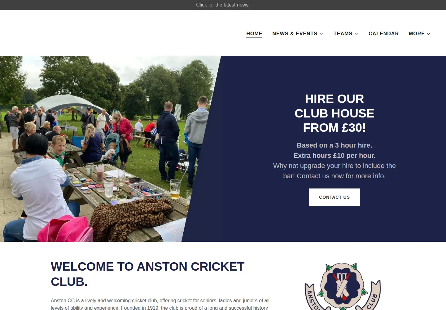 Screenshot of anstoncc.co.uk