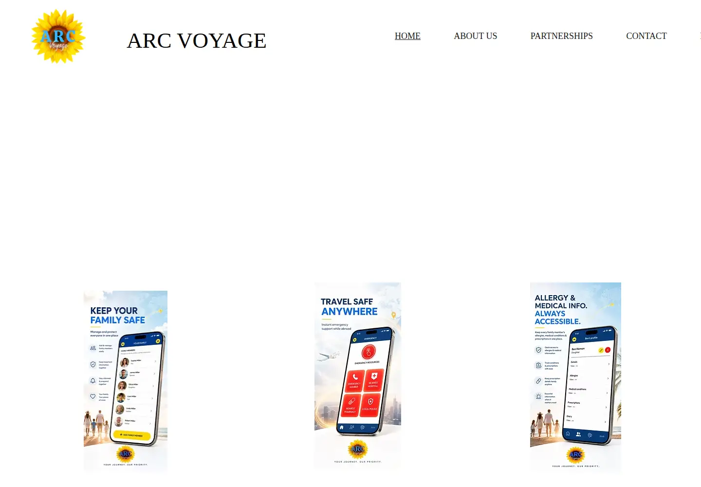 Captured homepage of arc-voyage.co.uk in the current scan