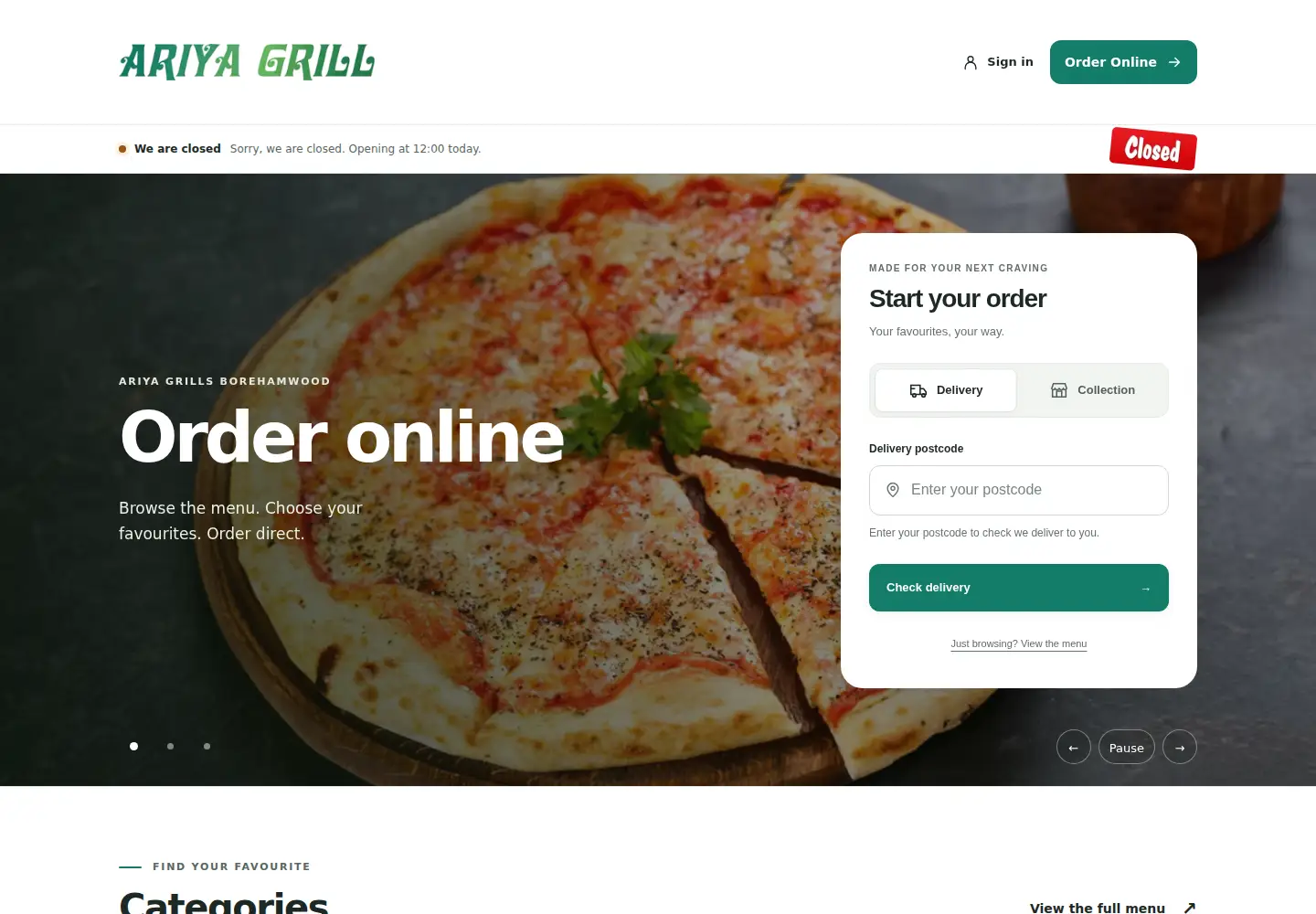 Screenshot of ariyagrills.co.uk