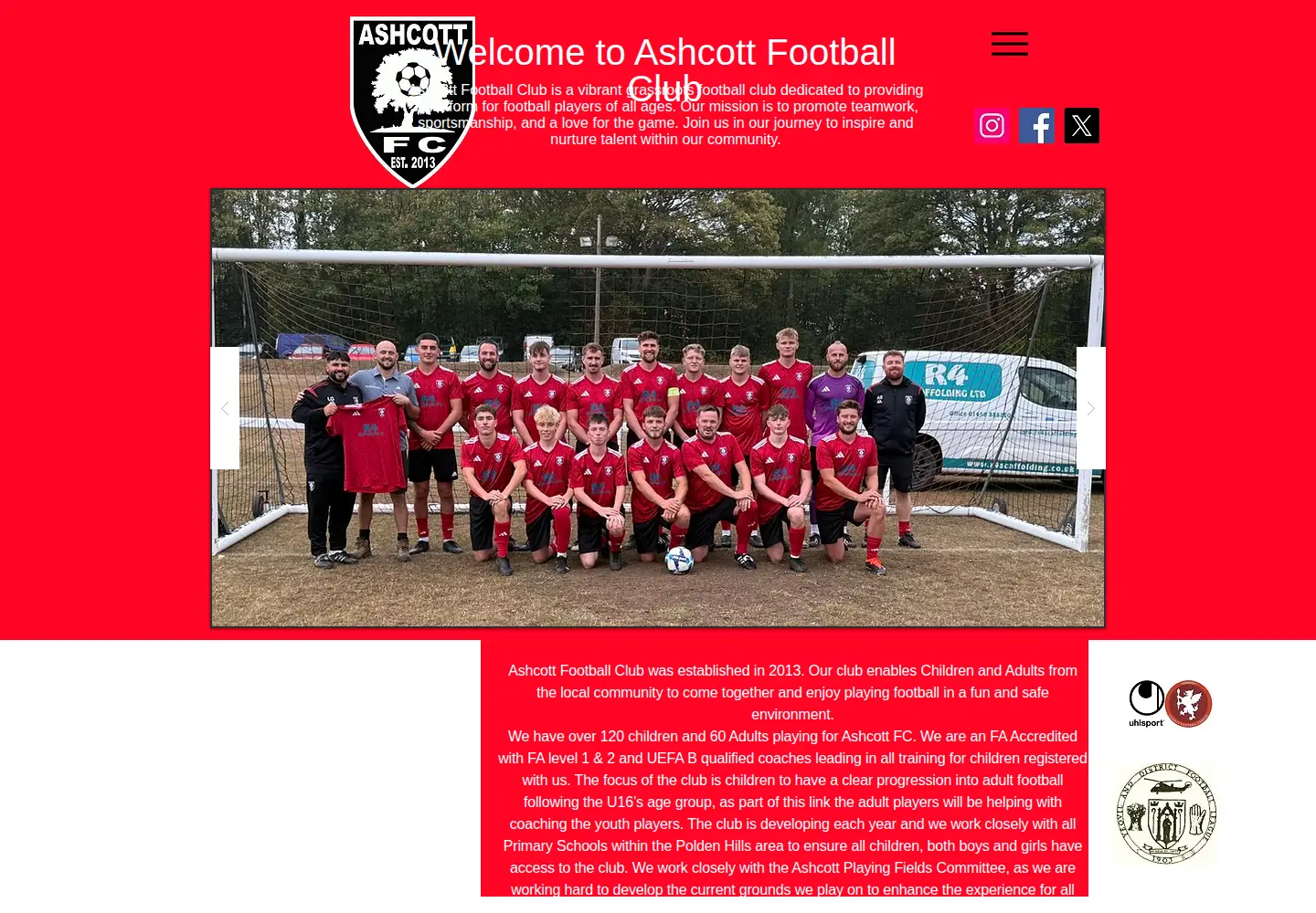 Screenshot of ashcottfc.co.uk