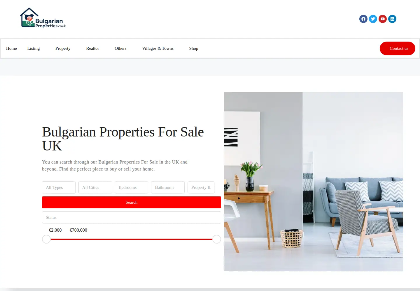 Captured homepage of bulgarianproperties.co.uk in the current scan