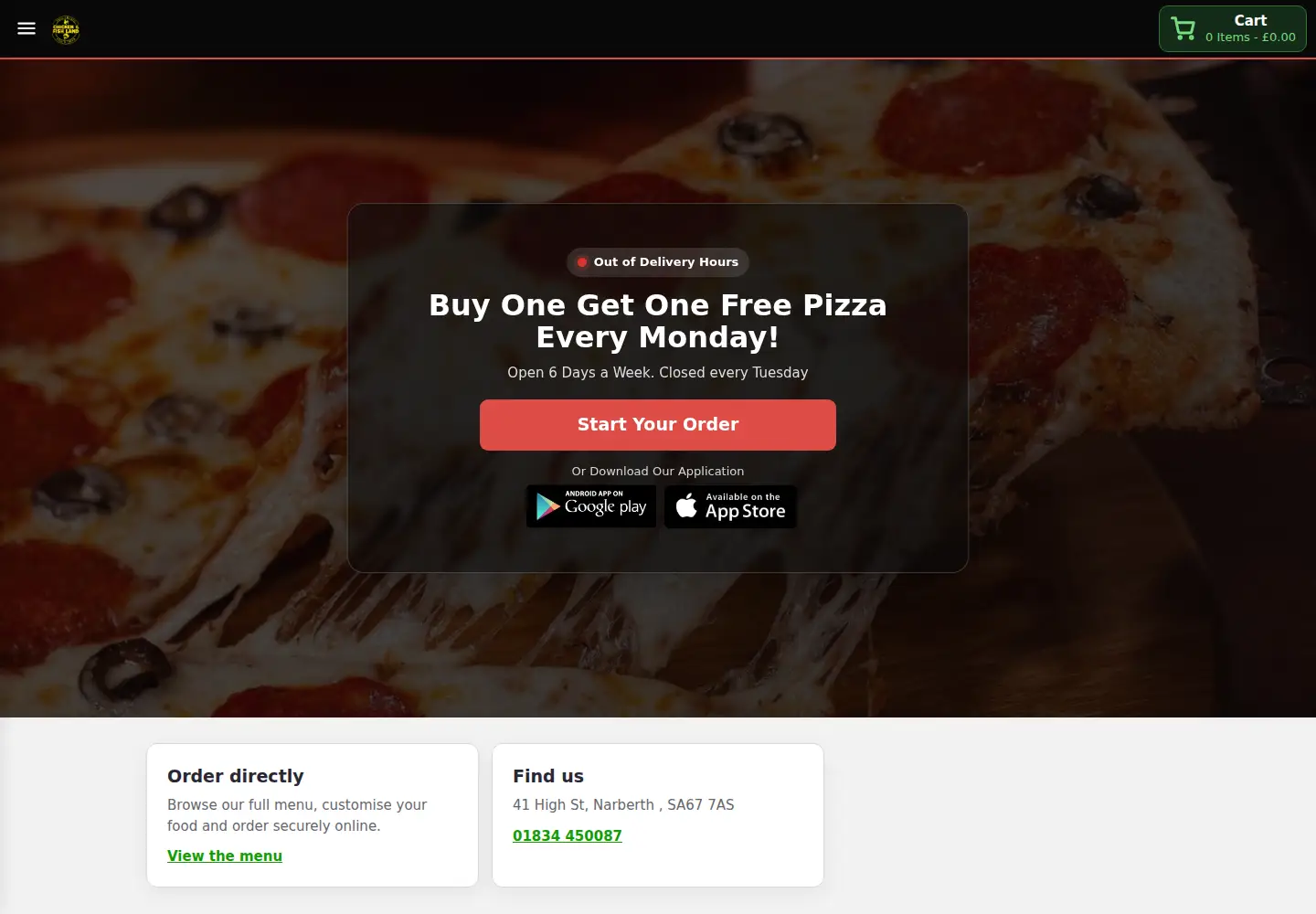 Screenshot of chickenandfishland.co.uk