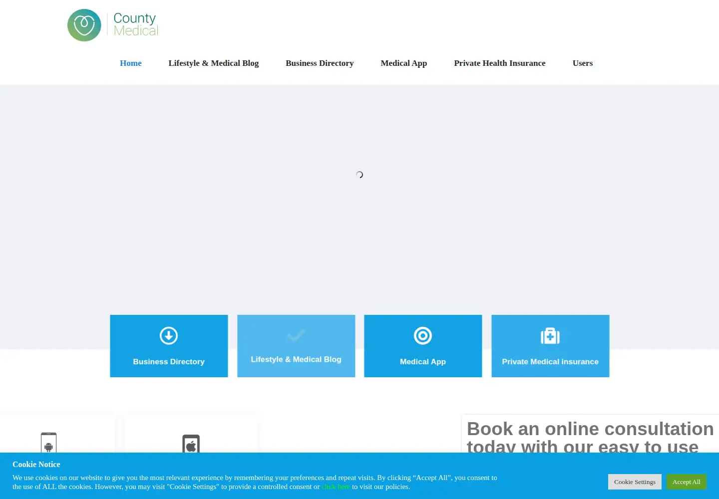 Captured homepage of countymedical.co.uk in the current scan