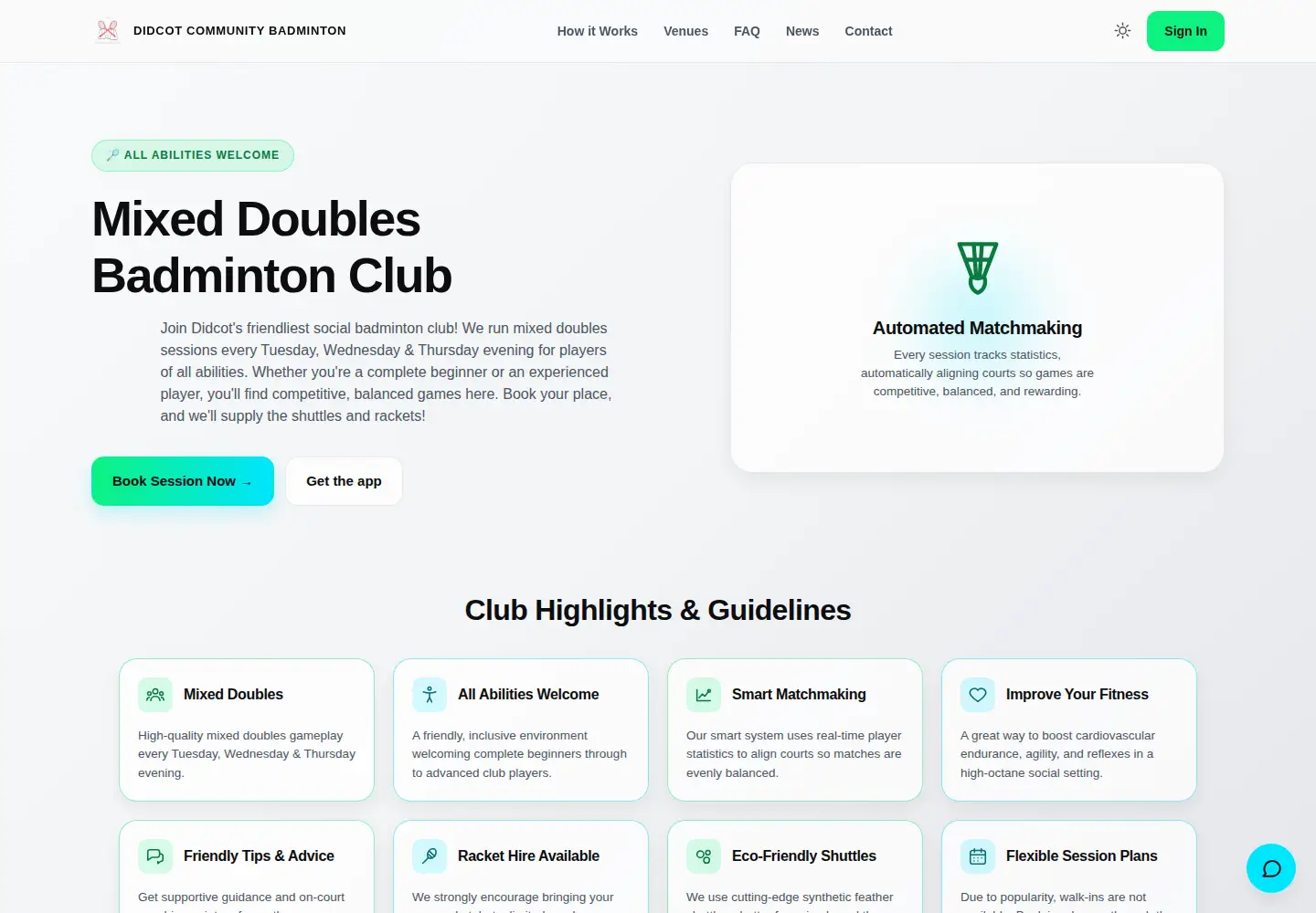 Screenshot of didcotbadminton.co.uk