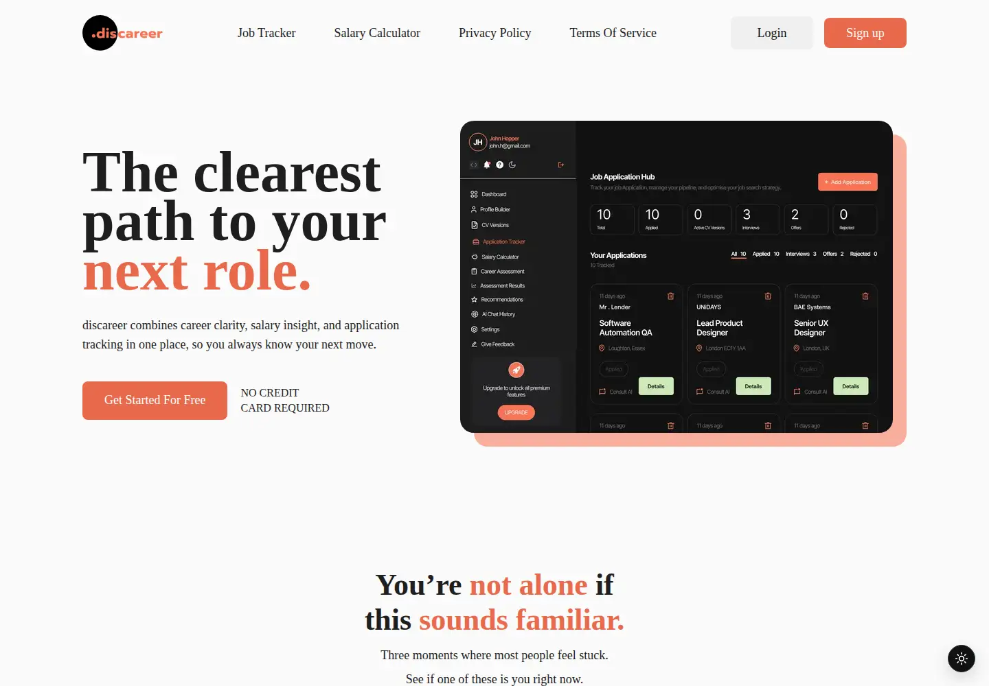 Screenshot of discareer.co.uk