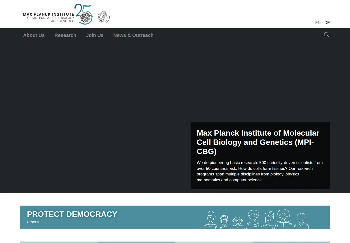Screenshot of mpi-cbg.de