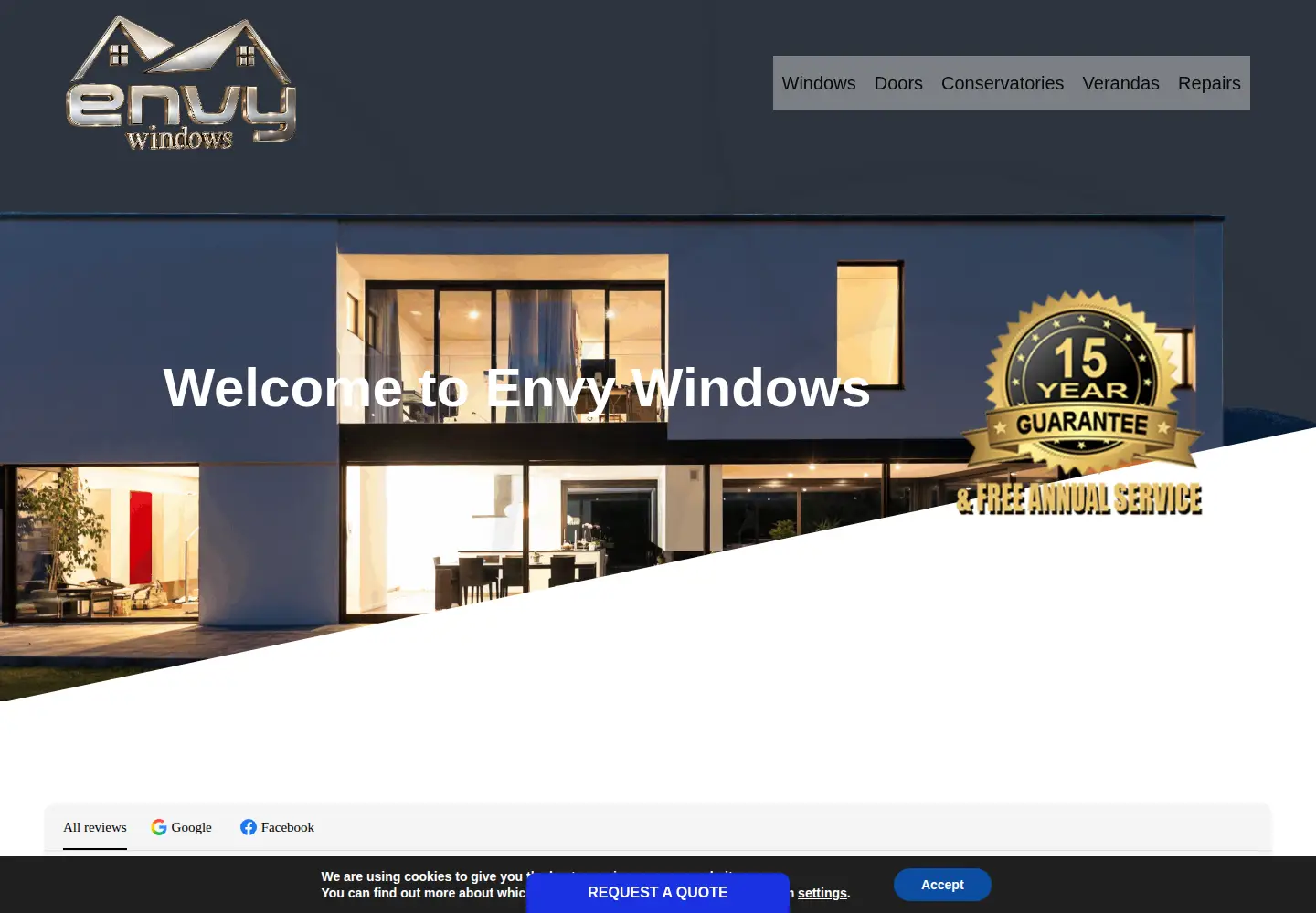 Captured homepage of envywindows.co.uk in the current scan