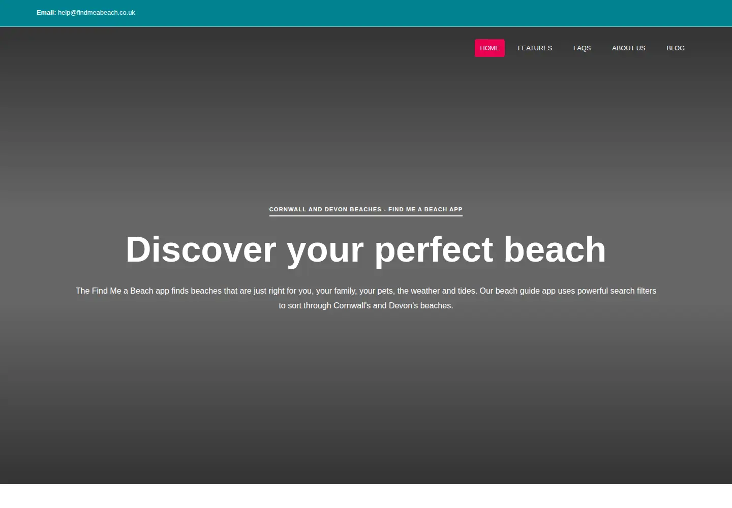 Screenshot of findmeabeach.co.uk
