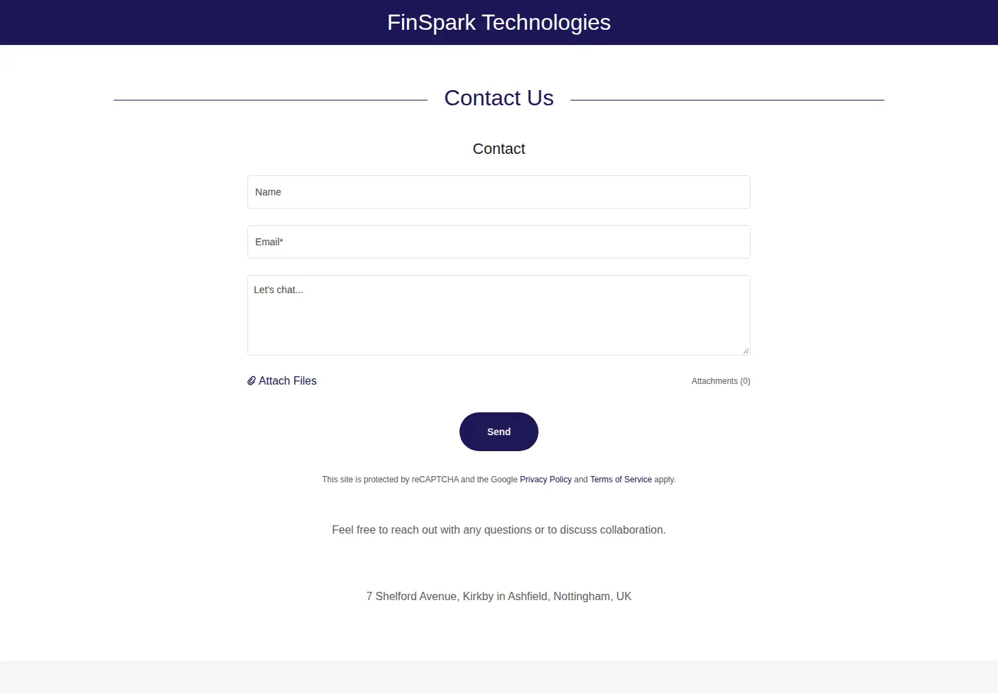 Screenshot of finspark.co.uk