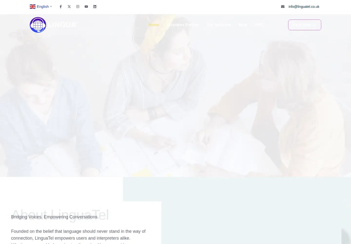 Screenshot of linguatel.co.uk