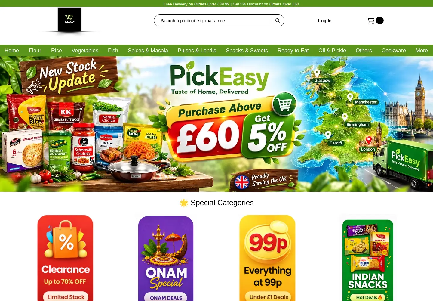 Screenshot of pickeasy.co.uk