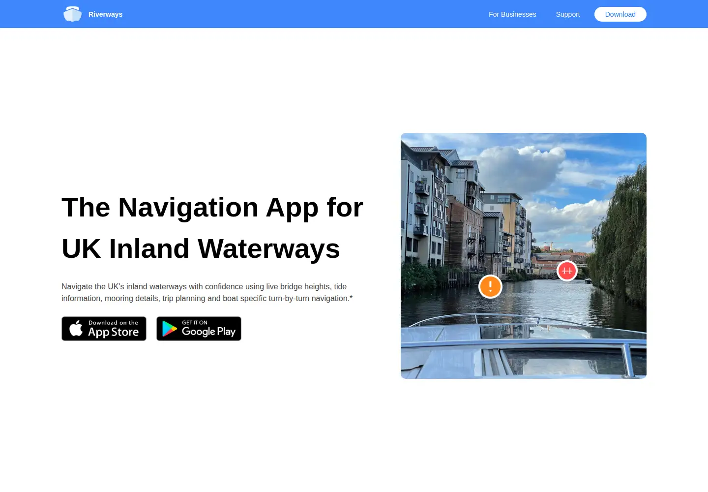 Captured homepage of riverwaysapp.co.uk in the current scan