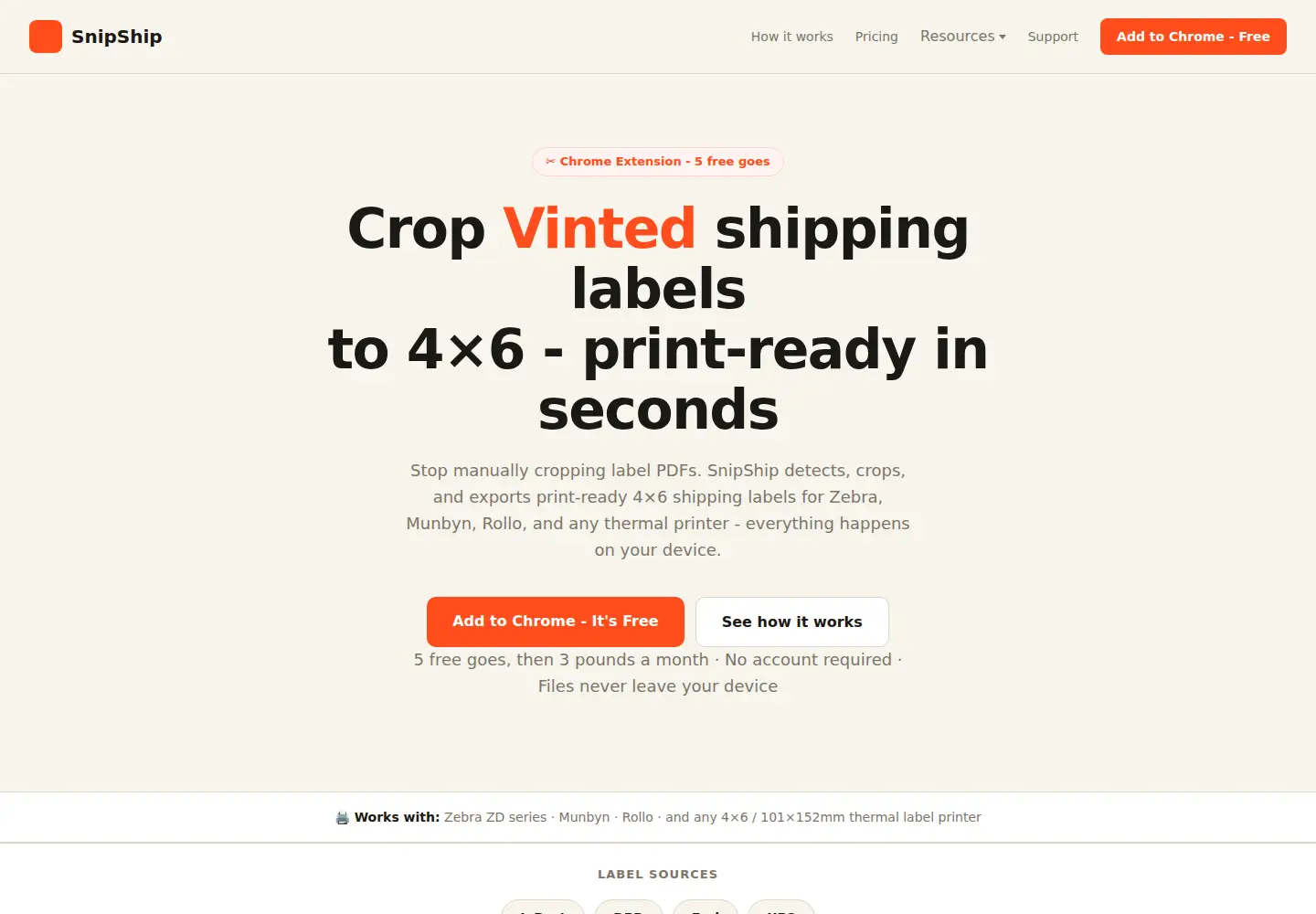 Screenshot of snipship.co.uk