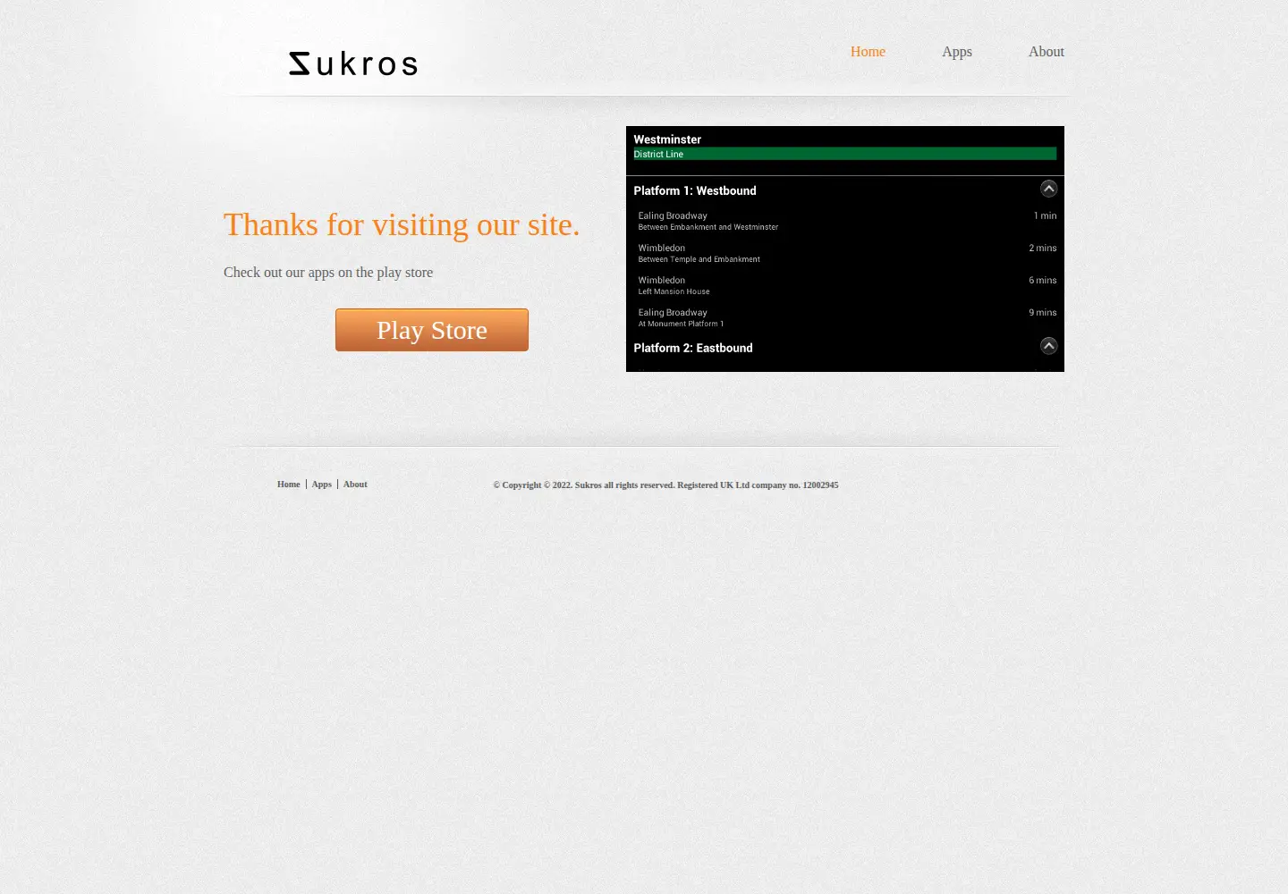 Captured homepage of sukros.co.uk in the current scan