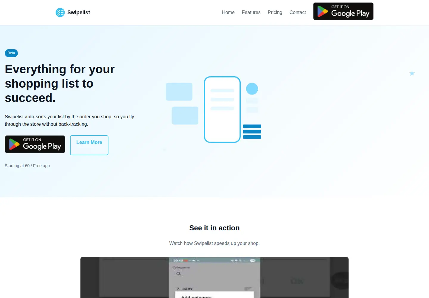 Screenshot of swipelist.co.uk